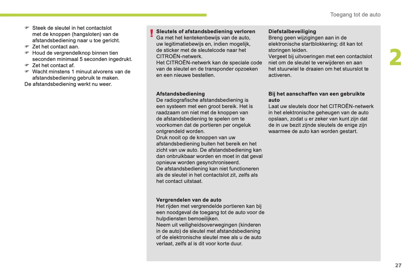 2017-2018 Citroën Berlingo Owner's Manual | Dutch