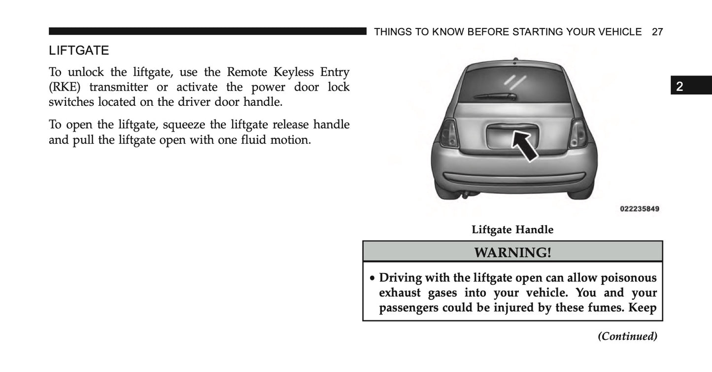 2014 Fiat 500/500C Owner's Manual | English US