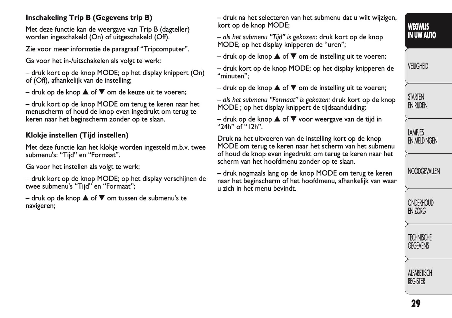 2010-2011 Fiat Ducato Owner's Manual | Dutch