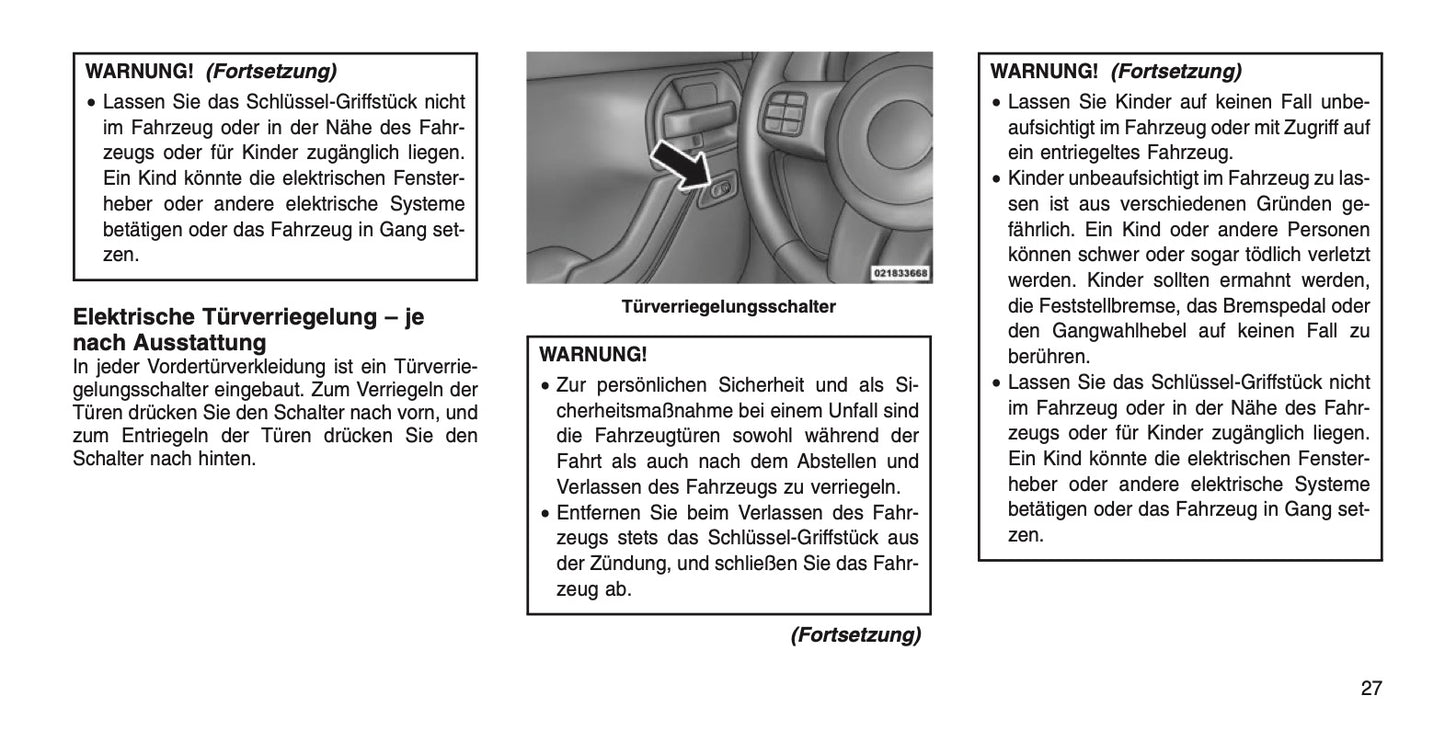 2015 Jeep Wrangler Owner's Manual | German