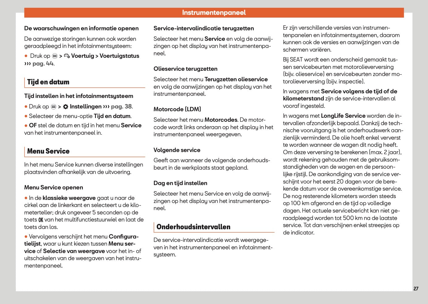 2025 Seat Leon/Leon Sportstourer Gebruikershandleiding | Nederlands