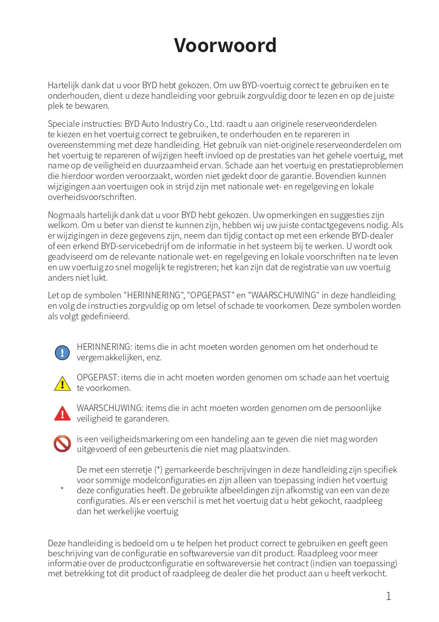 2023-2024 BYD Han EV Gebruikershandleiding | Nederlands