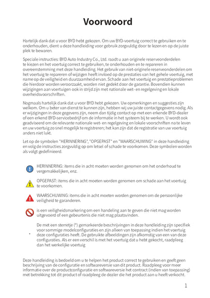 2023-2024 BYD Han EV Gebruikershandleiding | Nederlands