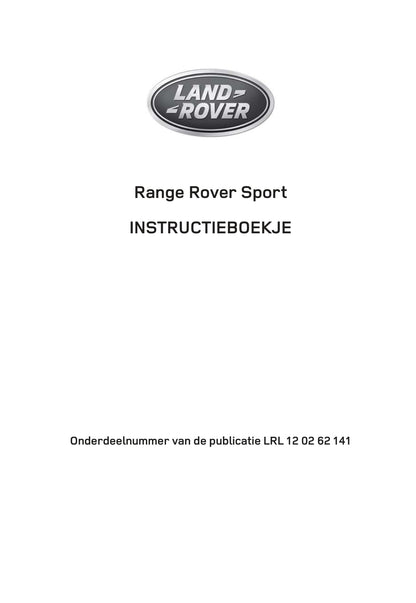 2013-2014 Land Rover Range Rover Sport Gebruikershandleiding | Nederlands