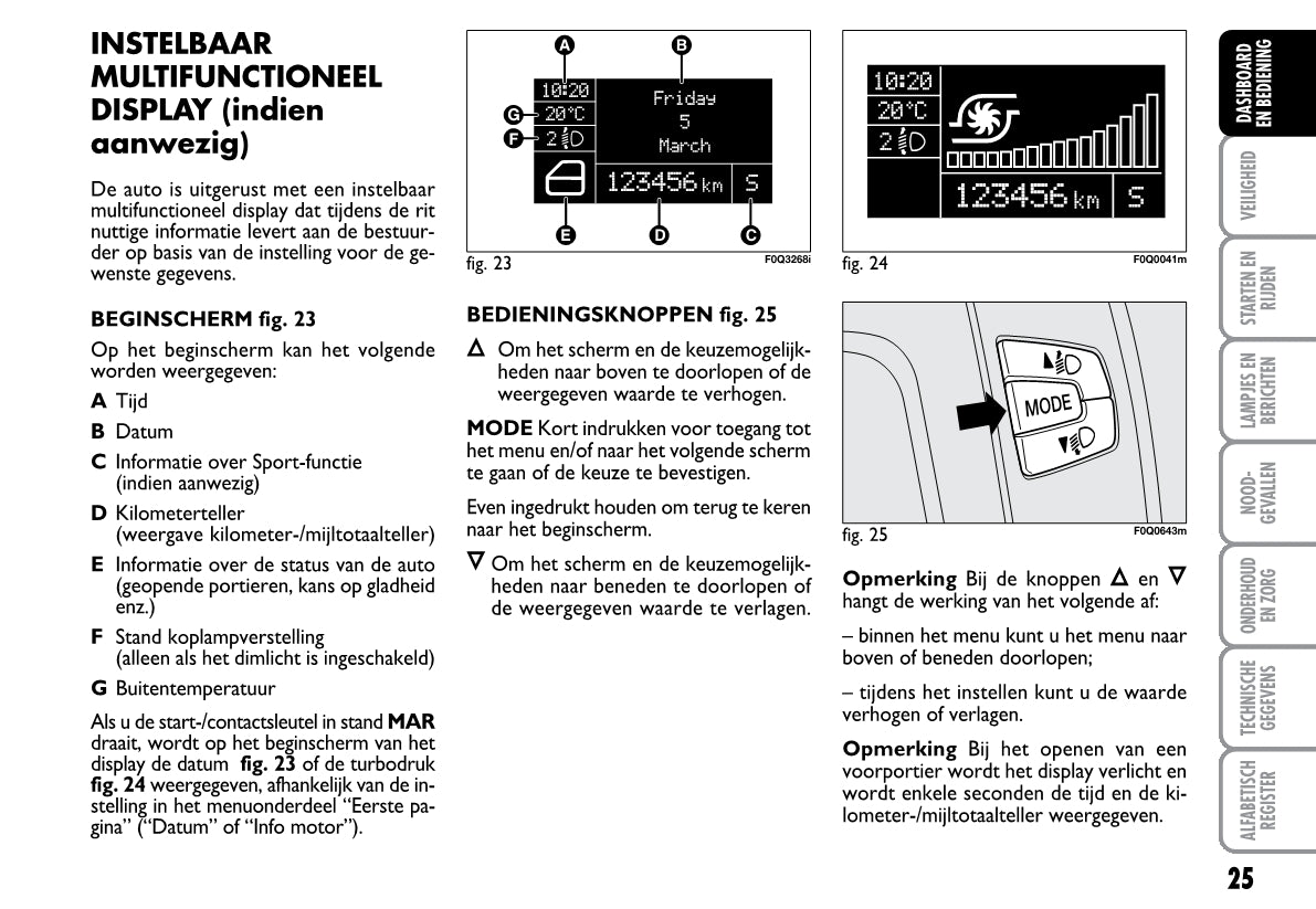 2008-2009 Fiat Bravo Owner's Manual | Dutch