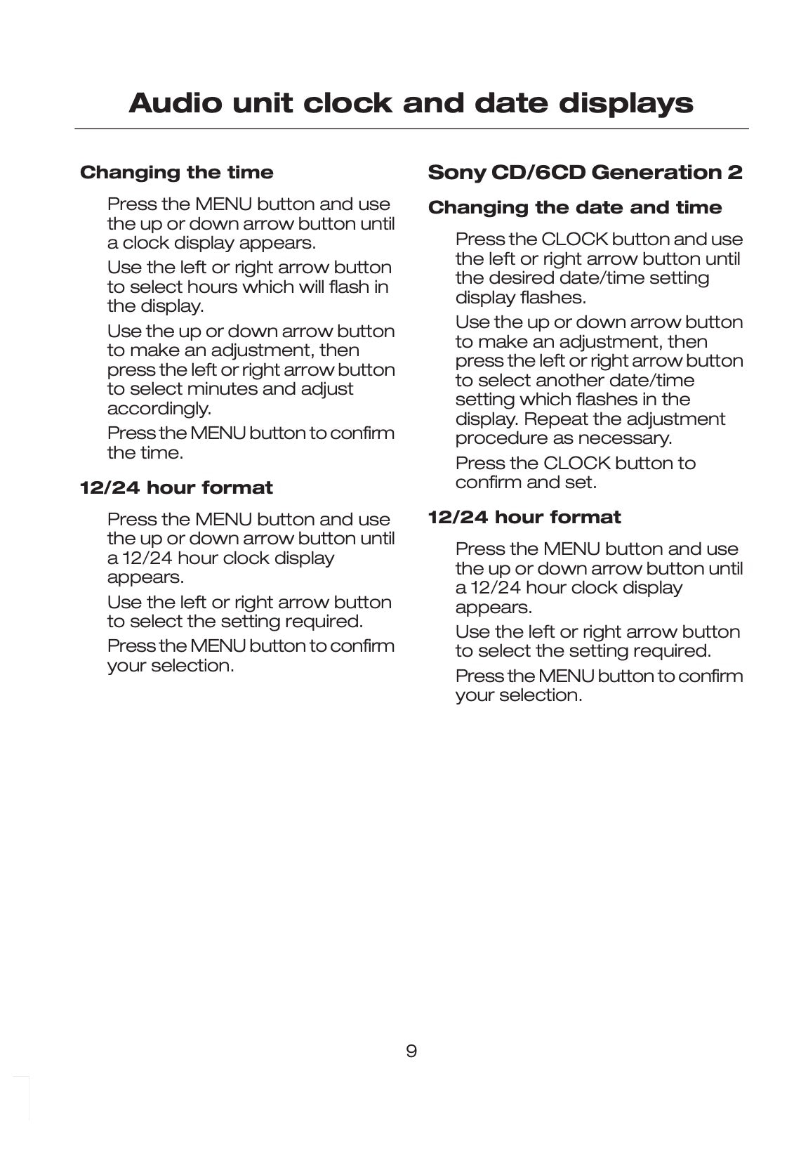 Ford Audio System Owner's Manual