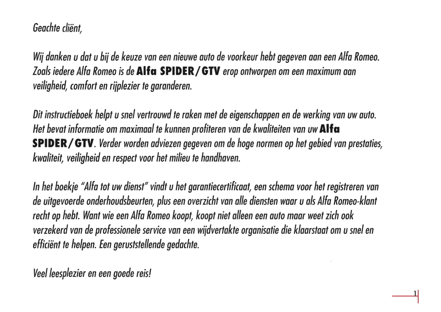 1996-2003 Alfa Romeo Spider/GTV Manuel du propriétaire | Néerlandais