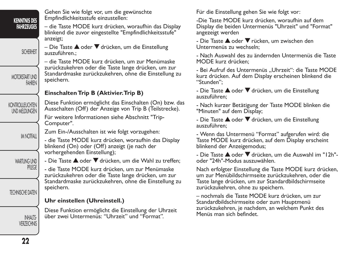 2013-2014 Fiat Ducato/Ductato Euro 5 Owner's Manual | German