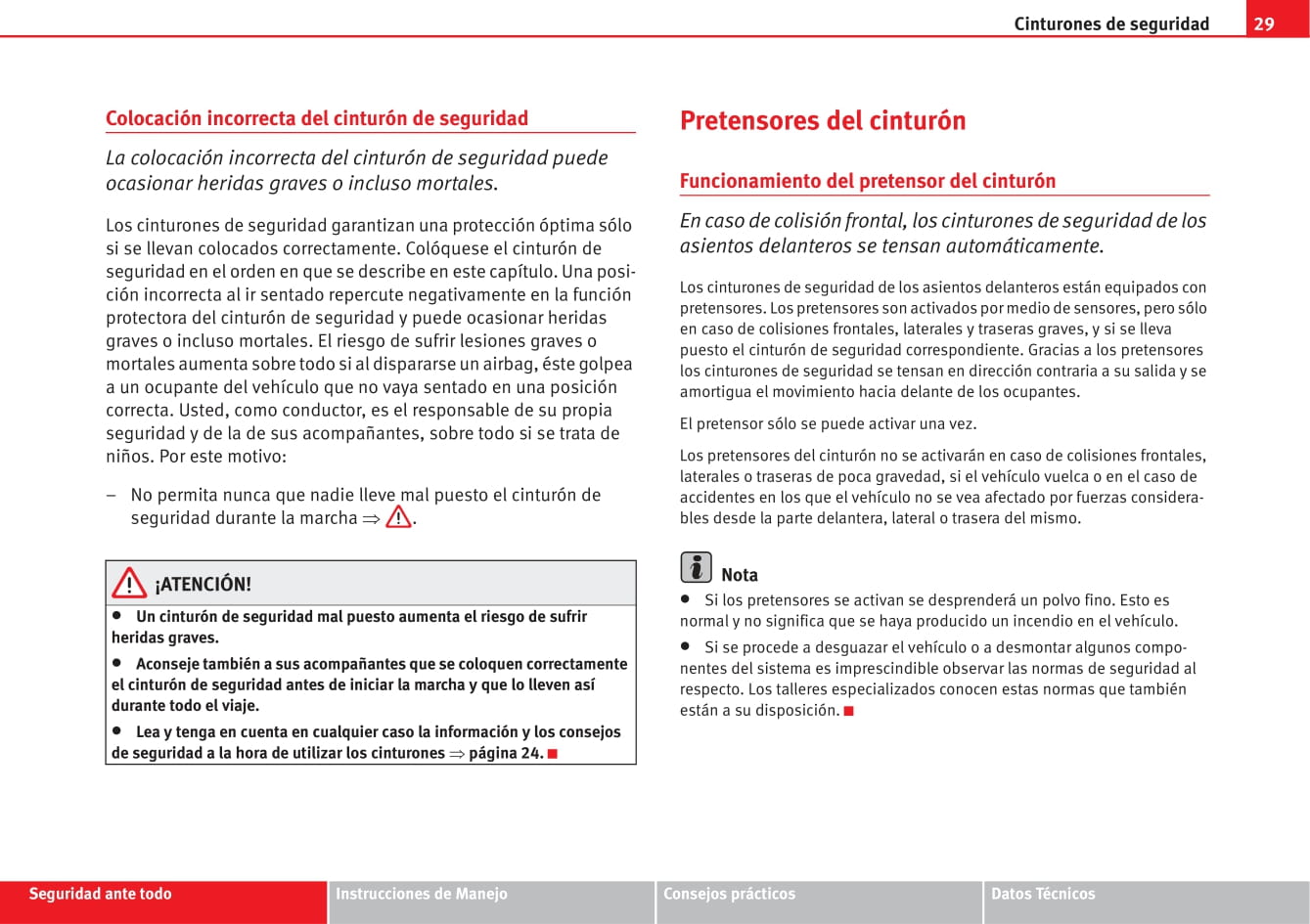 2004-2009 Seat Altea Manuel du propriétaire | Espagnol