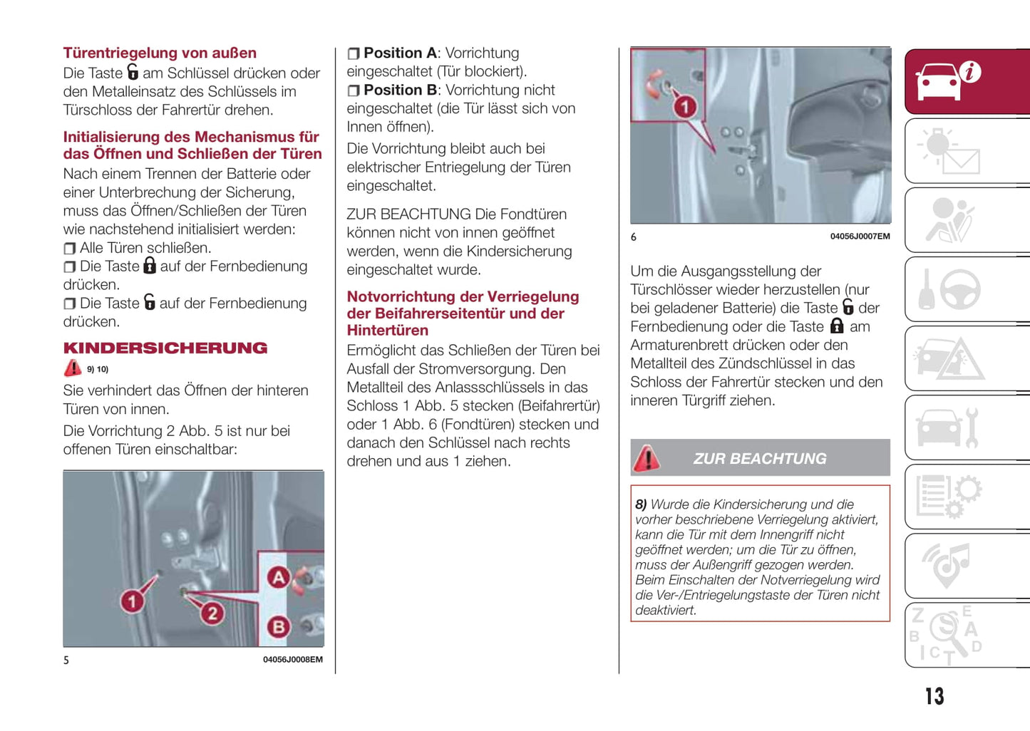 2016-2017 Fiat Tipo Owner's Manual | German