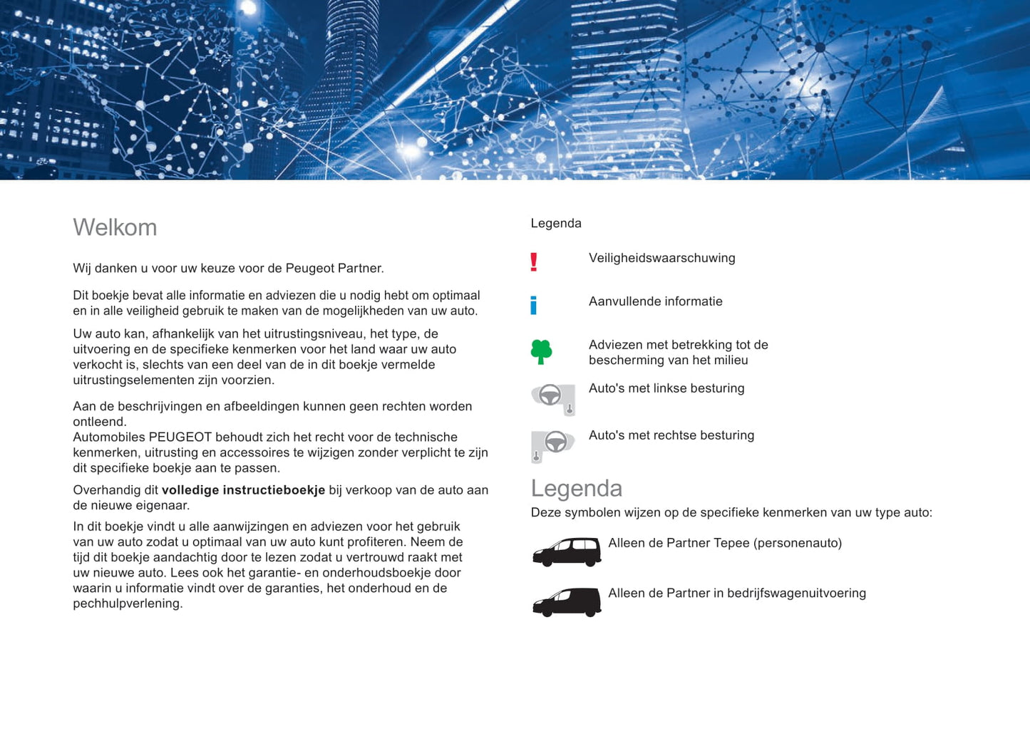 2017-2018 Peugeot Partner/Partner Tepee Manuel du propriétaire | Néerlandais