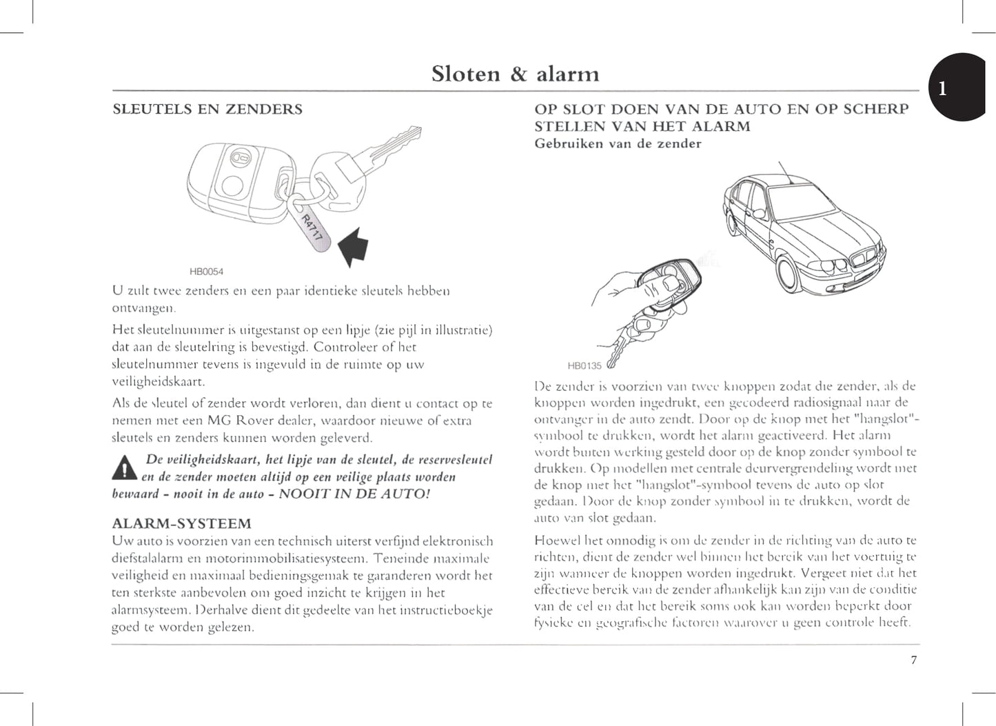 1999-2005 Rover 45 Manuel du propriétaire | Néerlandais