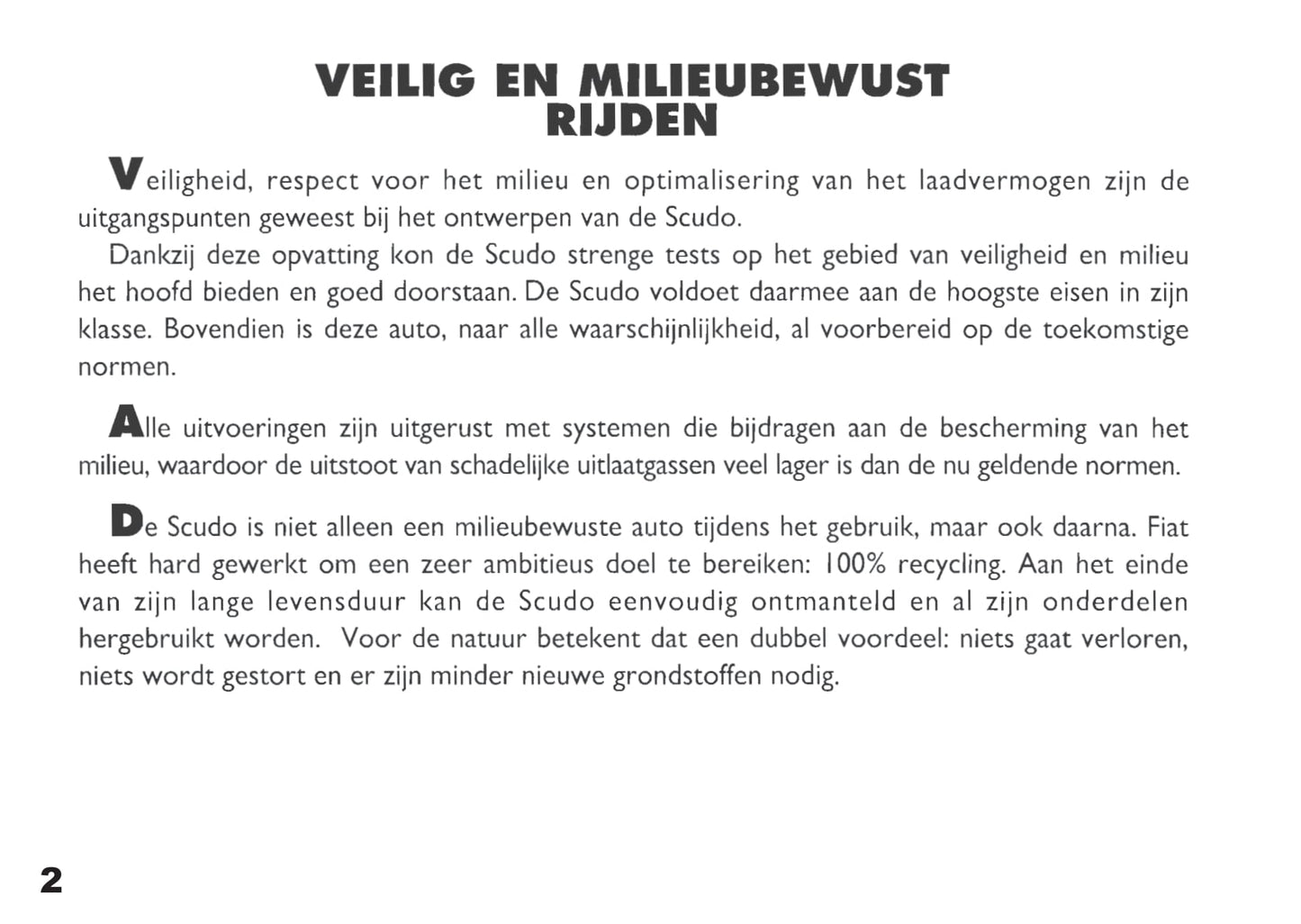 1998-1999 Fiat Scudo Owner's Manual | Dutch