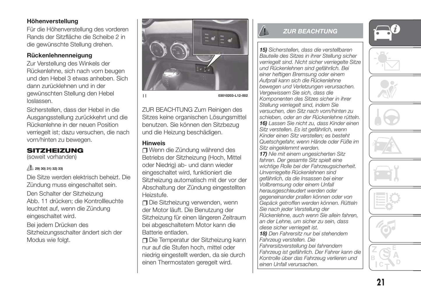 2018-2019 Fiat 124 Spider Owner's Manual | German