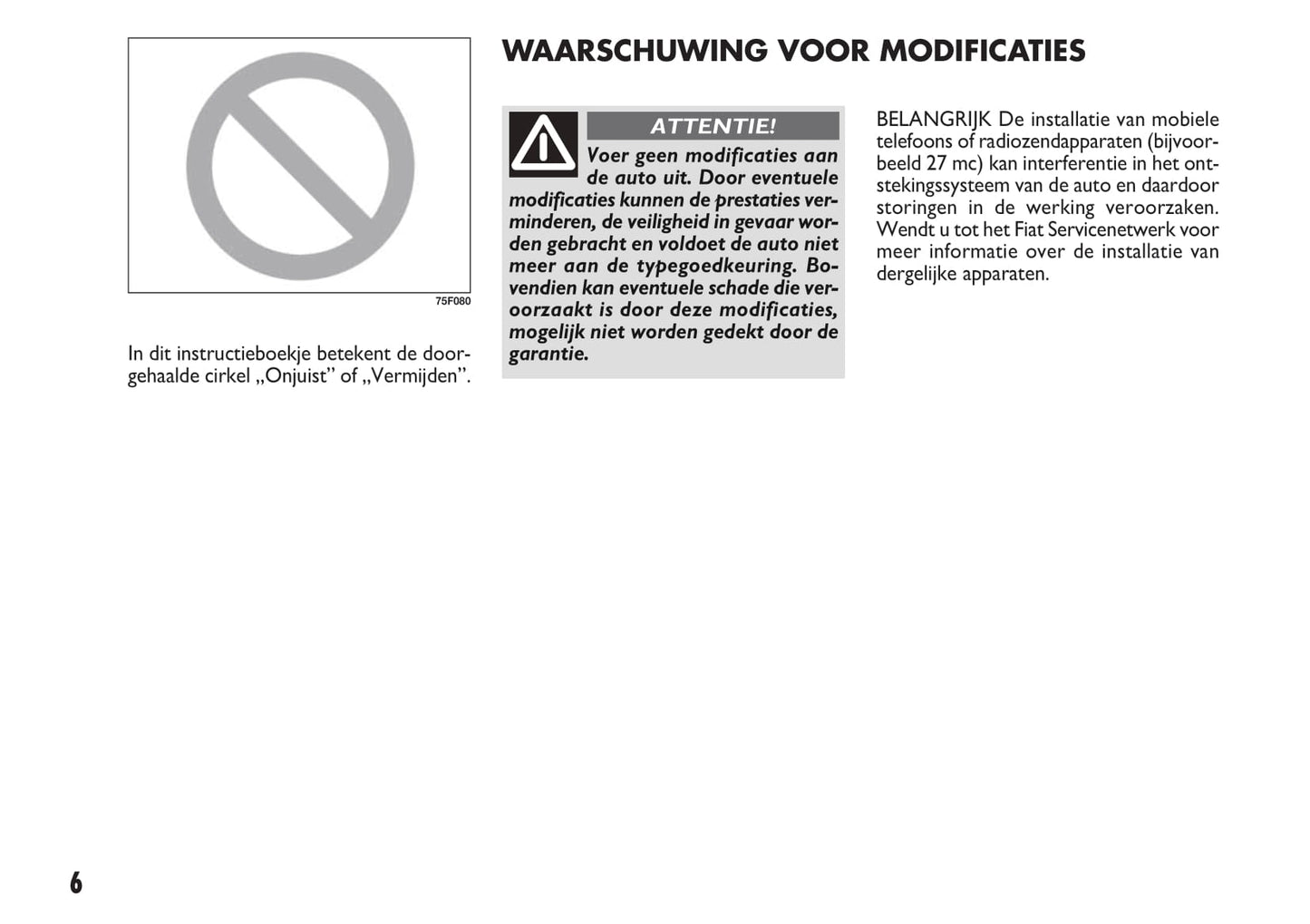 2010-2011 Fiat Sedici Owner's Manual | Dutch