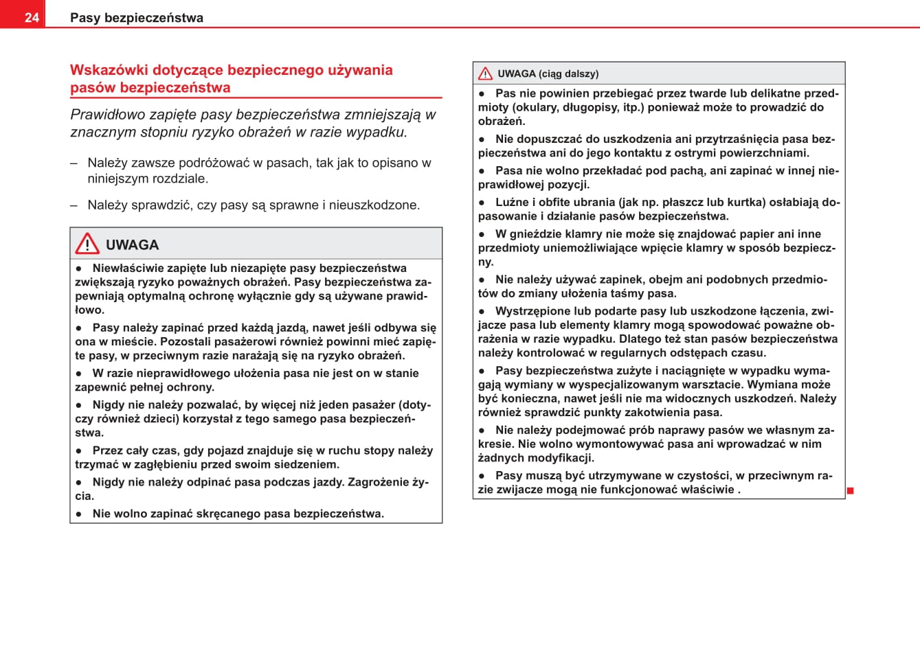 2013-2014 Seat Ibiza Owner's Manual | Polish