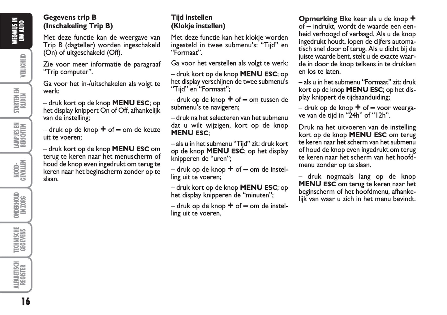 2008-2016 Abarth 500 Bedienungsanleitung | Niederländisch