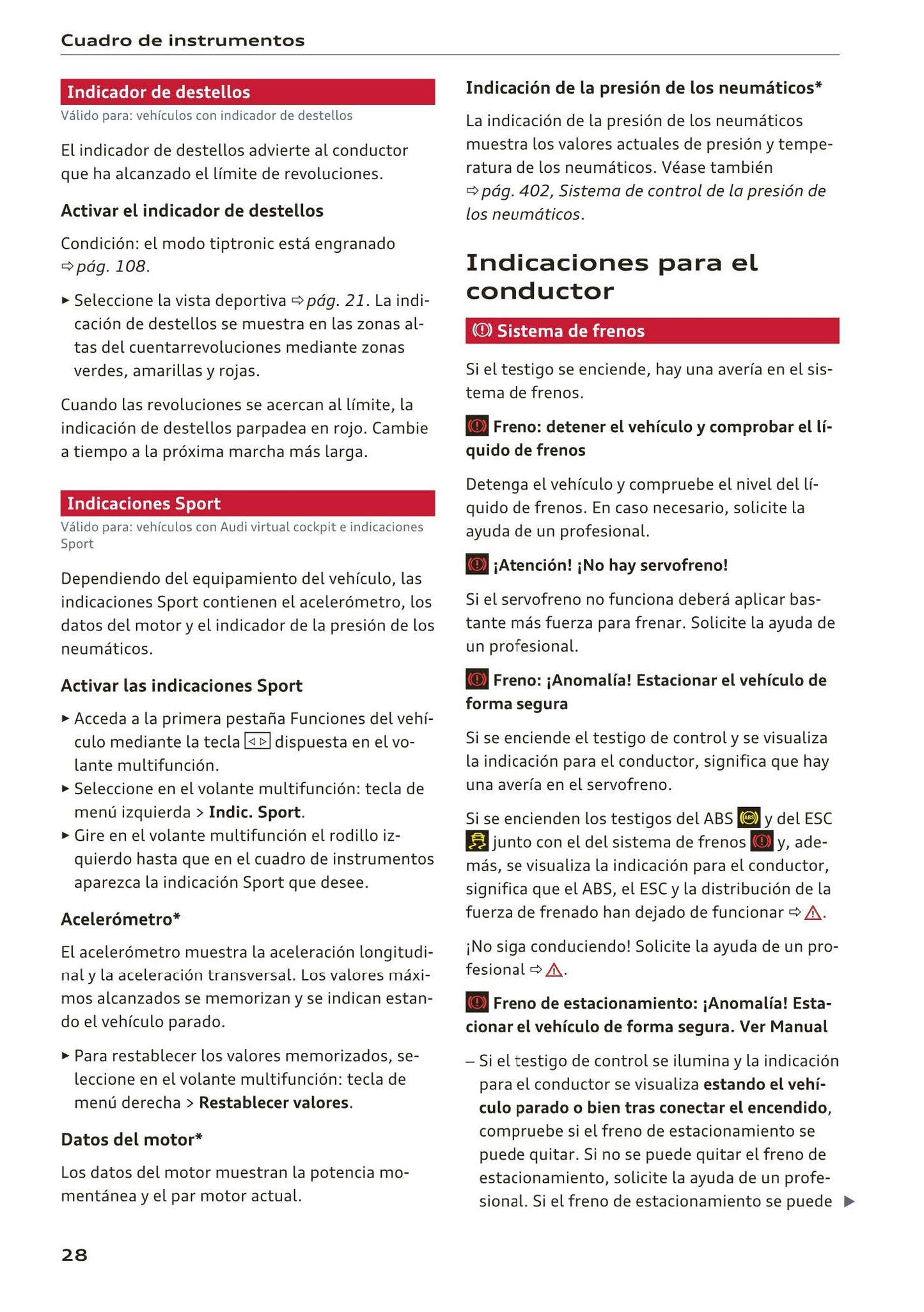 2016-2018 Audi A3/RS 3/S3 Owner's Manual | Spanish