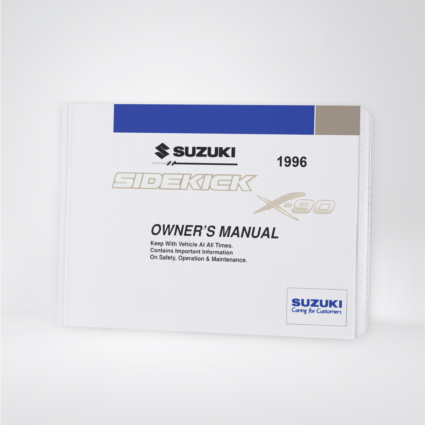 1996 Suzuki Sidekick/X-90 Manuel du propriétaire | Anglais