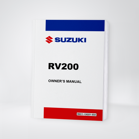 2017 Suzuki RV200 Manuel du propriétaire | Anglais