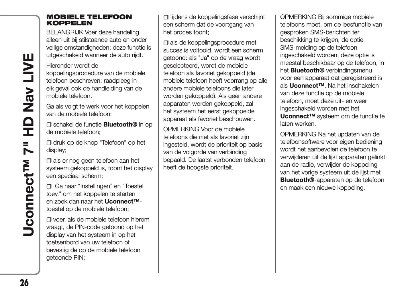 2016-2018 Abarth 500/595/695 Uconnect 7.0 Nav Manual | Dutch