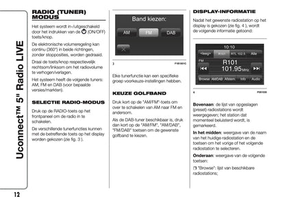 2017-2018 Abarth 500/595/695 Uconnect 5.0 Radio Handleiding | Nederlands
