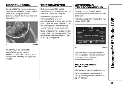 2017-2018 Abarth 500/595/695 Uconnect 5.0 Radio Handleiding | Nederlands