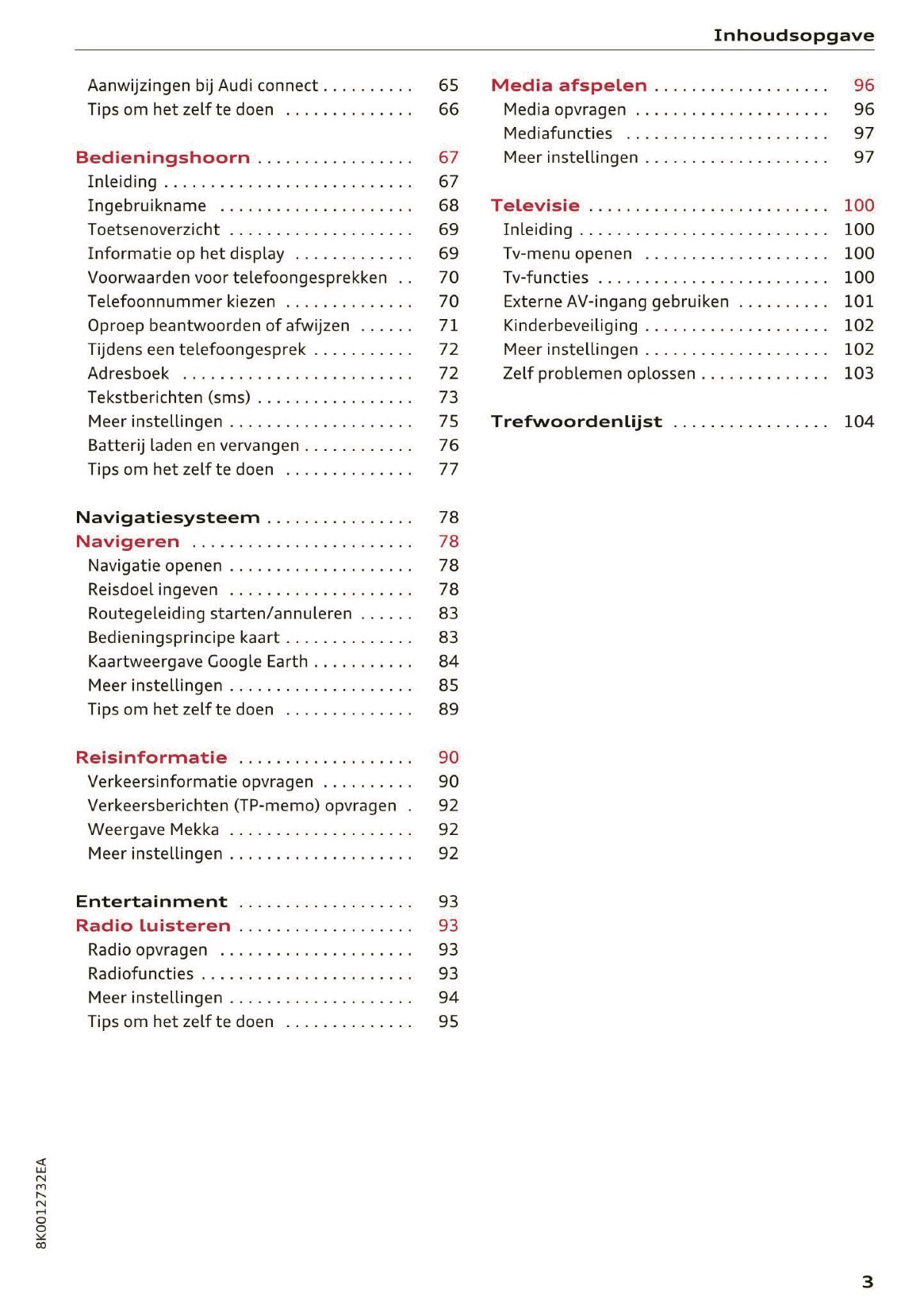 2015-2016 Audi MMI Navigatie Plus Handleiding | Nederlands