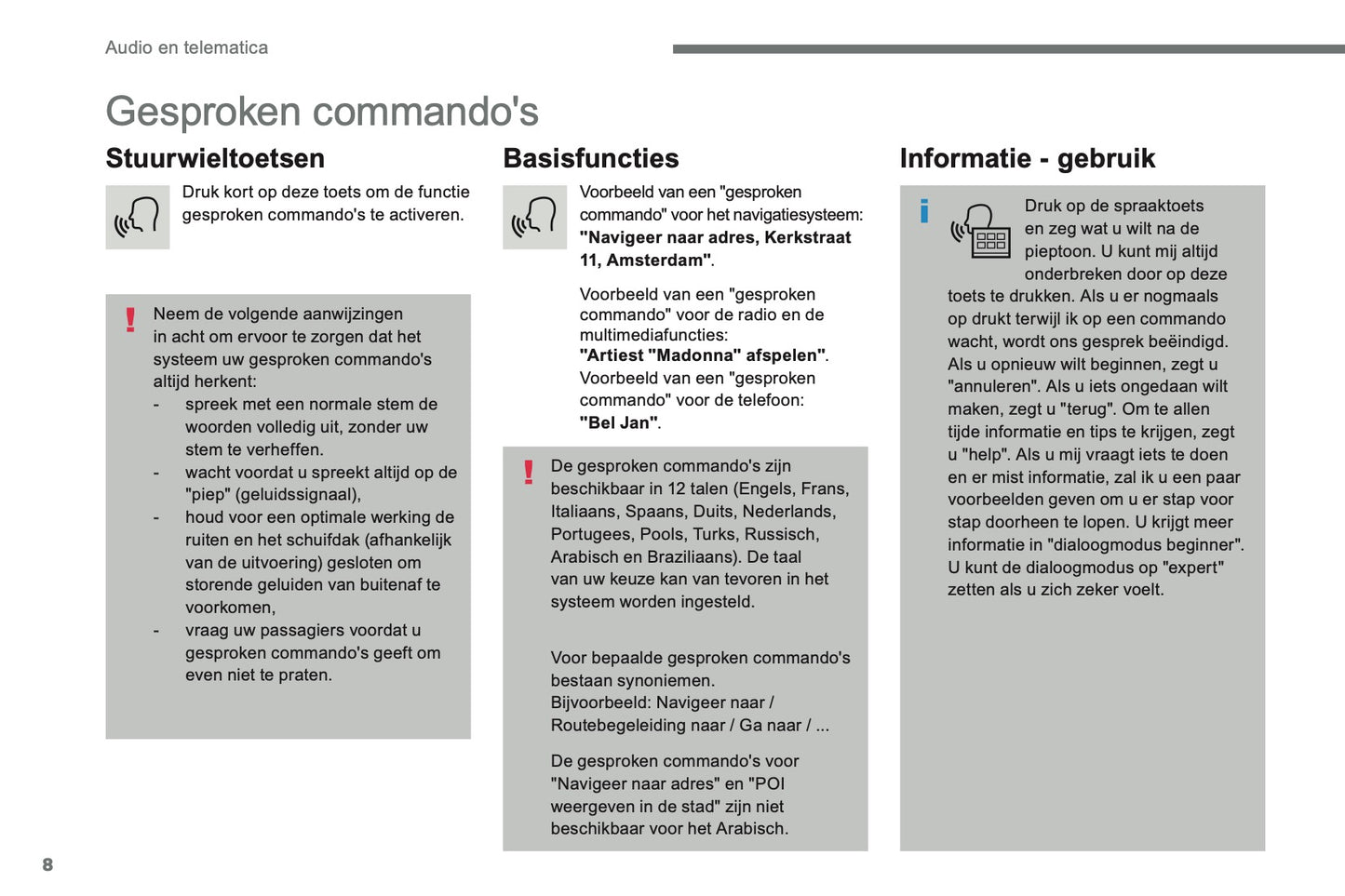 2016-2018 Citroën C4 Picasso/Grand C4 Picasso Infotainment Handleiding | Nederlands