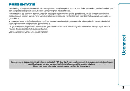 2021-2022 Fiat 500e Uconnect Infotainment Handleiding | Nederlands