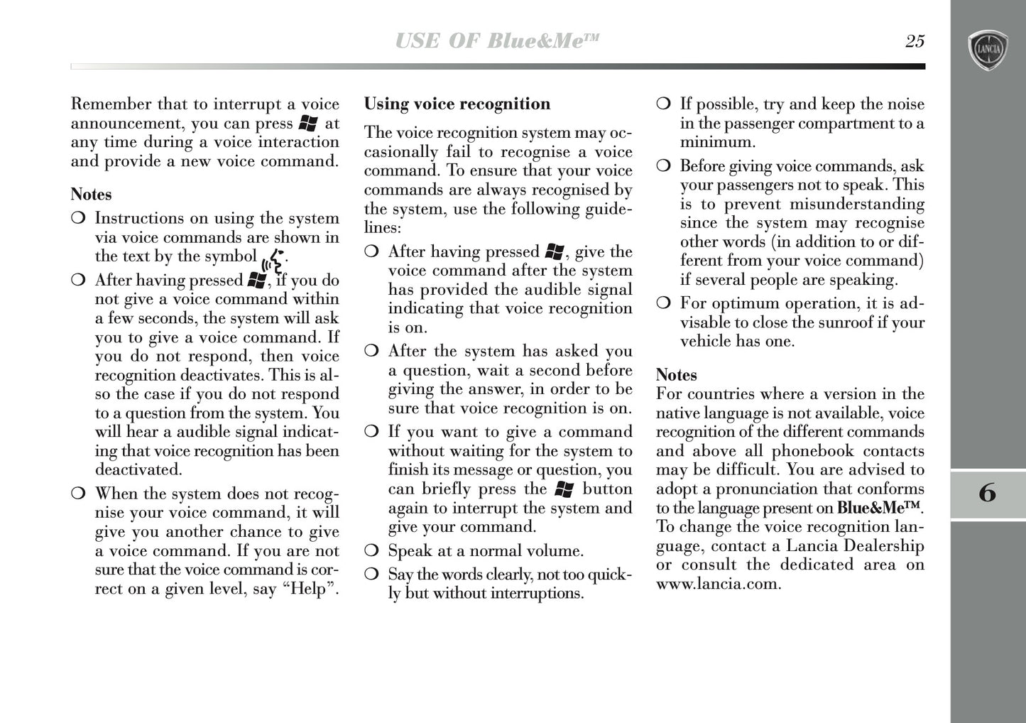 2011-2013 Lancia Delta Blue&Me Instant Nav Manual | English