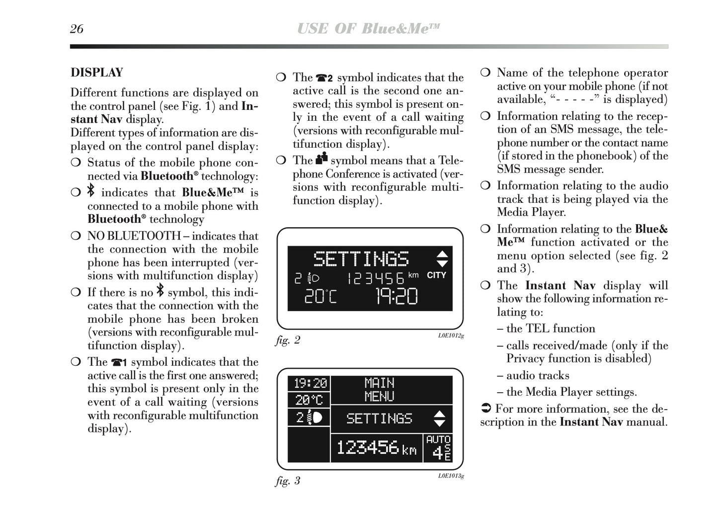 2011-2013 Lancia Delta Blue&Me Instant Nav Manual | English