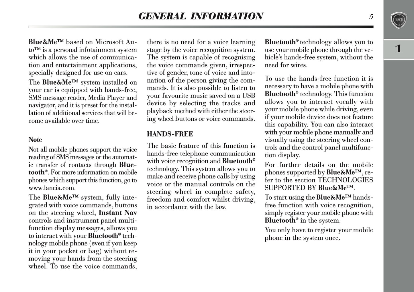 2011-2013 Lancia Delta Blue&Me Instant Nav Manual | English