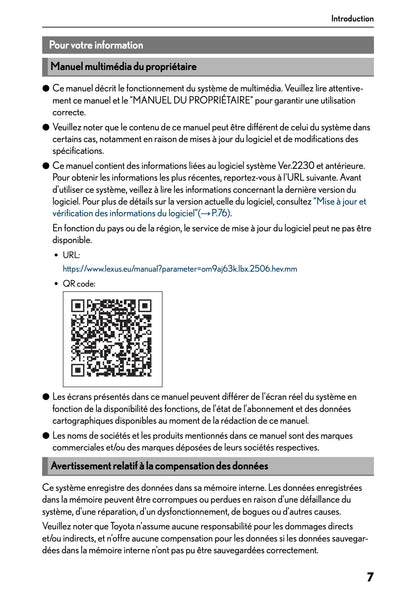 2025-2026 Lexus LBX Navigation Manual | French