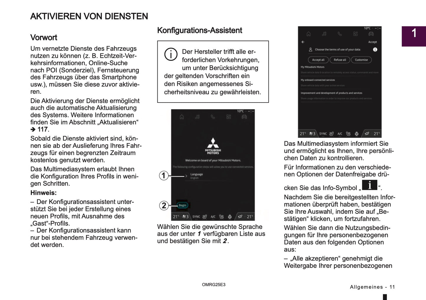 2025 Mitsubishi Smartphone Link Display Audio Anleitung | Deutsch