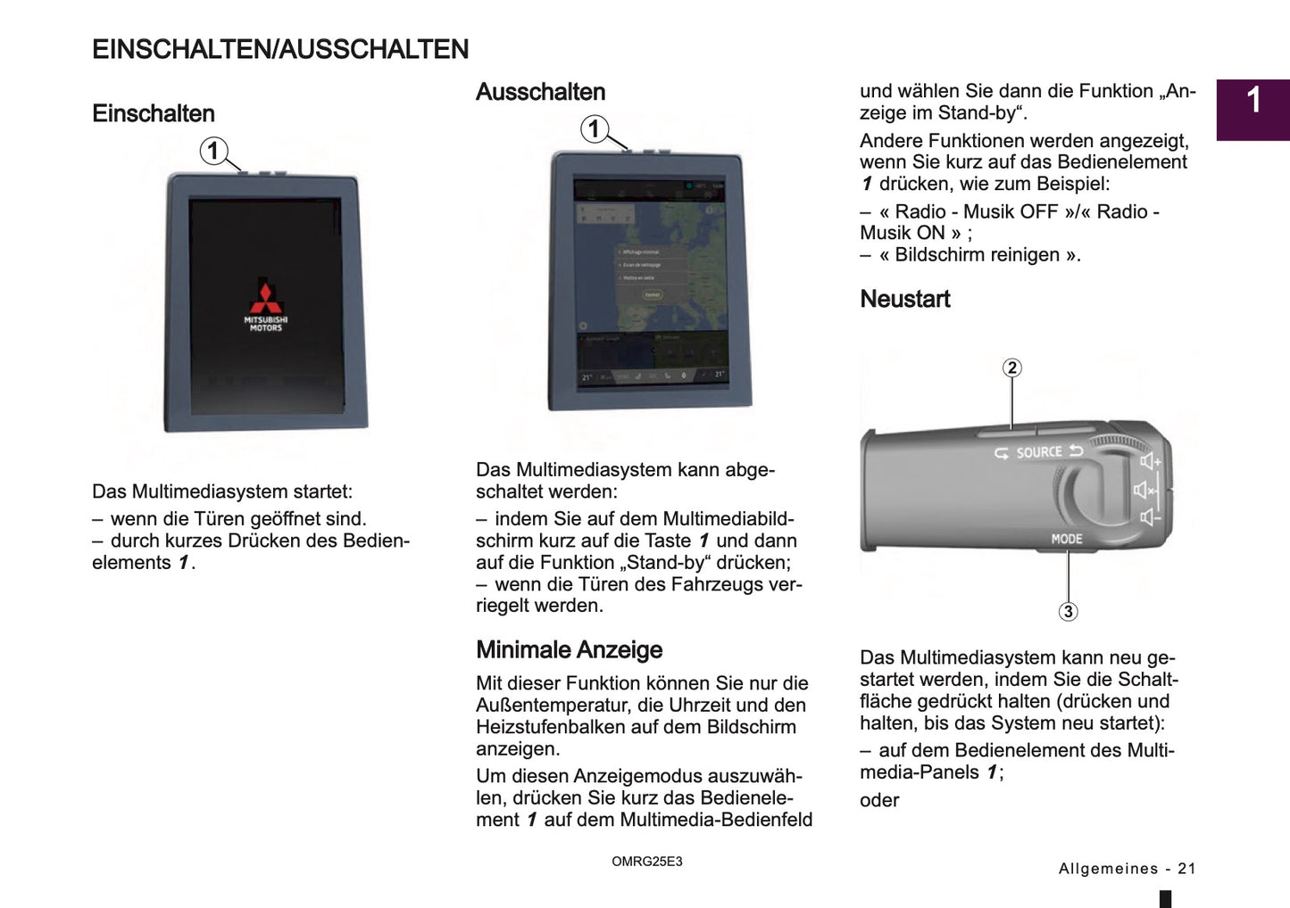 2025 Mitsubishi Smartphone Link Display Audio Anleitung | Deutsch