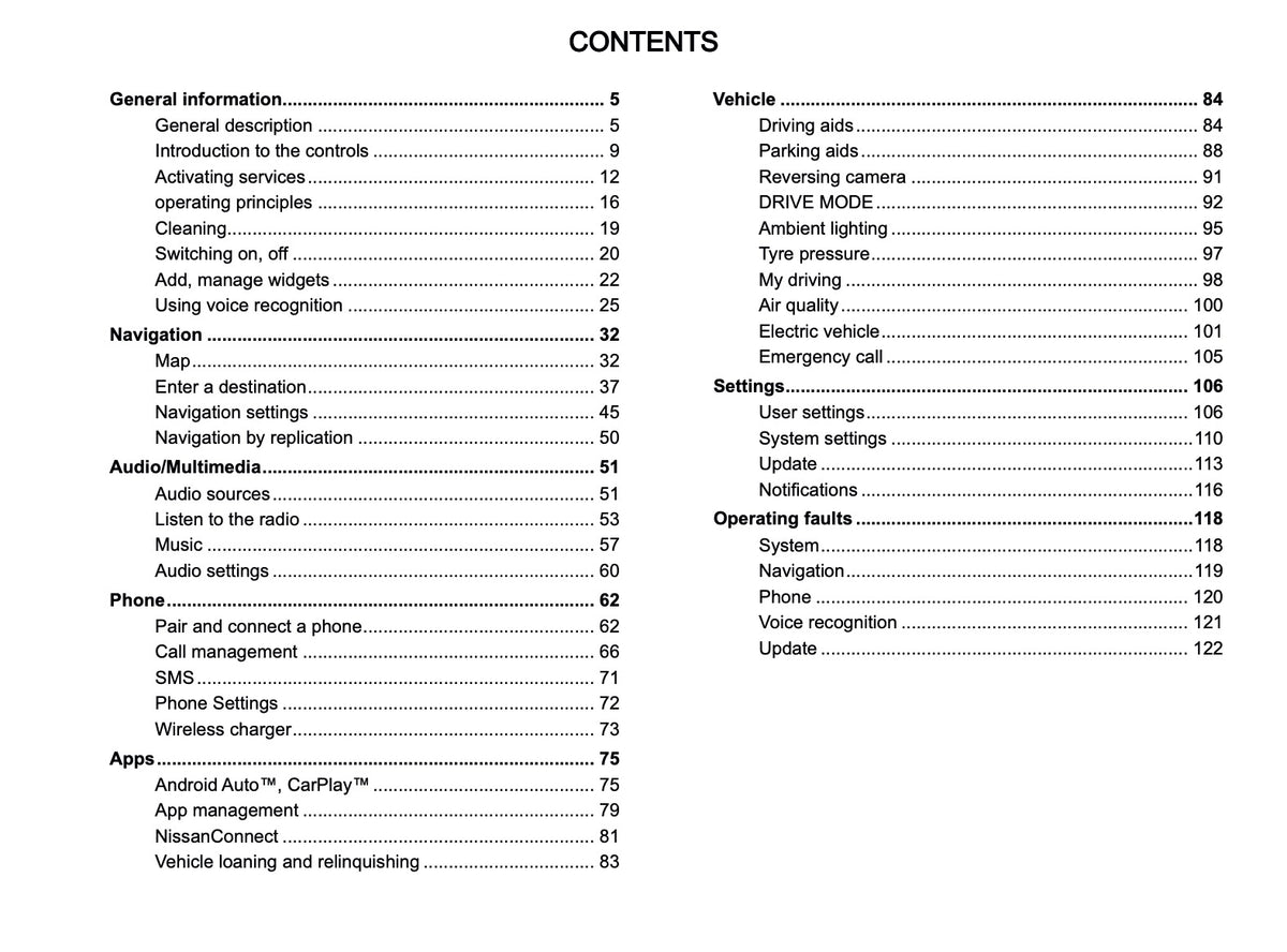 2026 Nissan Micra NissanConnect Infotainment Manual | English