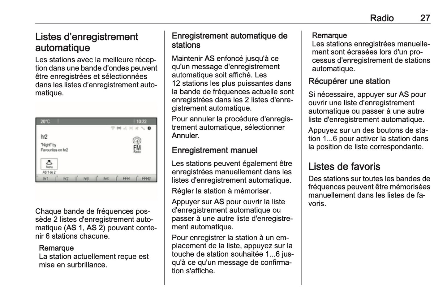 2016 Opel Cascada Infotainment Manual | French