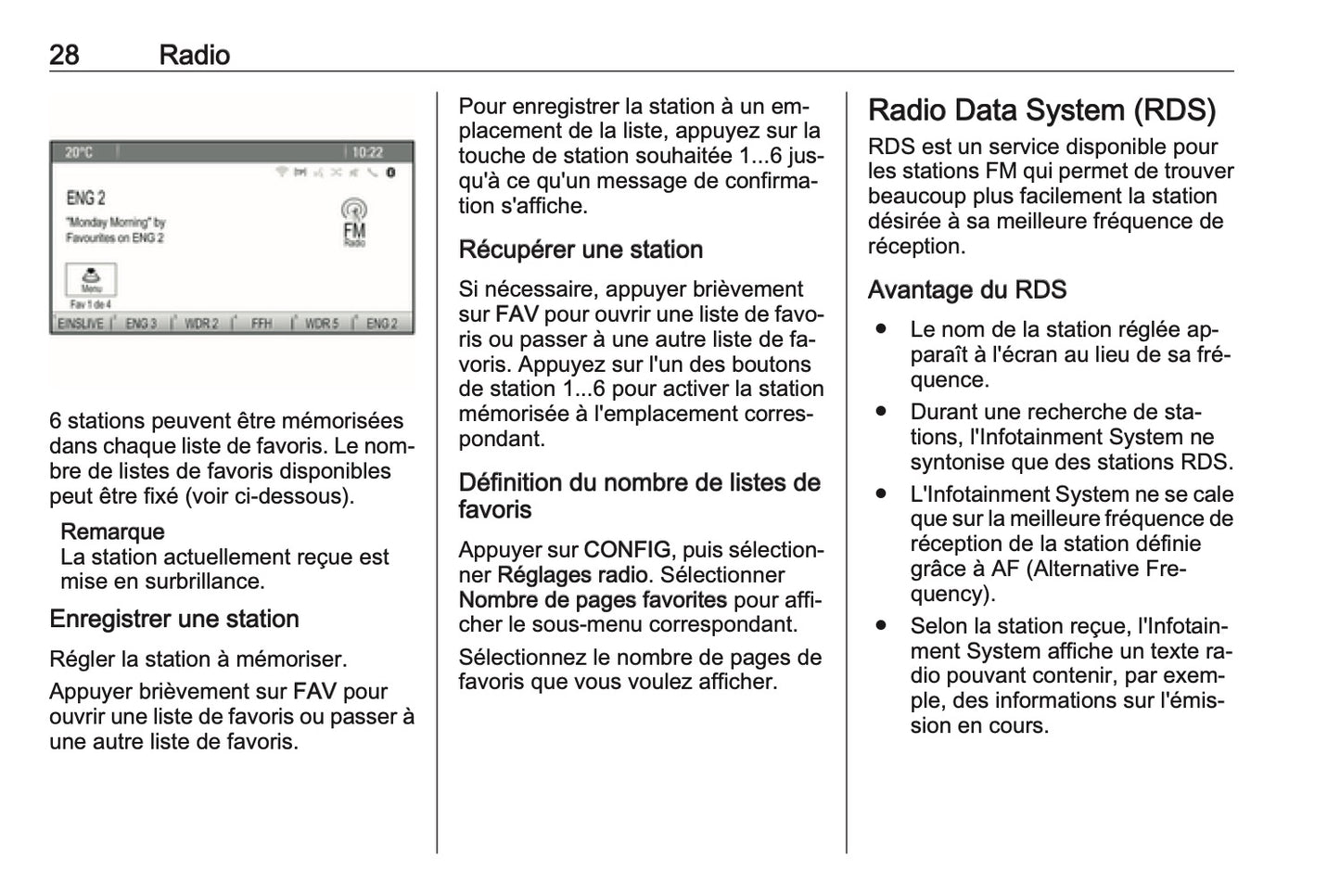 2016 Opel Cascada Infotainment Manual | French