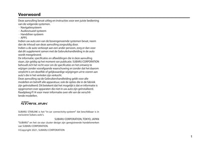 2024 Subaru XV e-BOXER Infotainment Handleiding | Nederlands