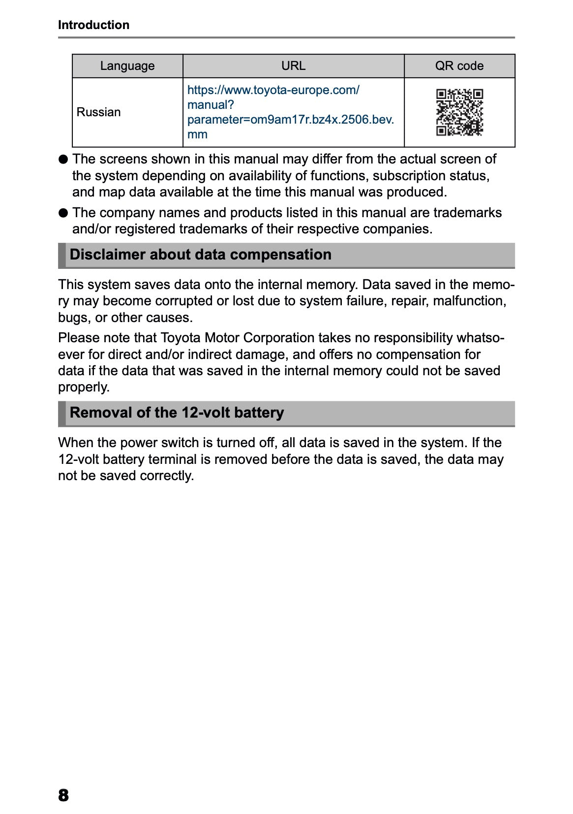 2025-2026 Toyota bZ4X Navigation Manual | English