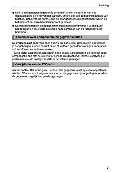 2025-2026 Toyota bZ4X Navigatie Handleiding | Nederlands