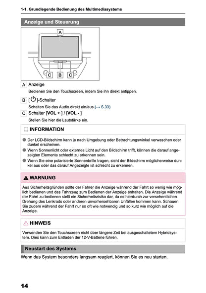 2025 Toyota Corolla Cross Hybrid Navigation Handbuch | Deutsch
