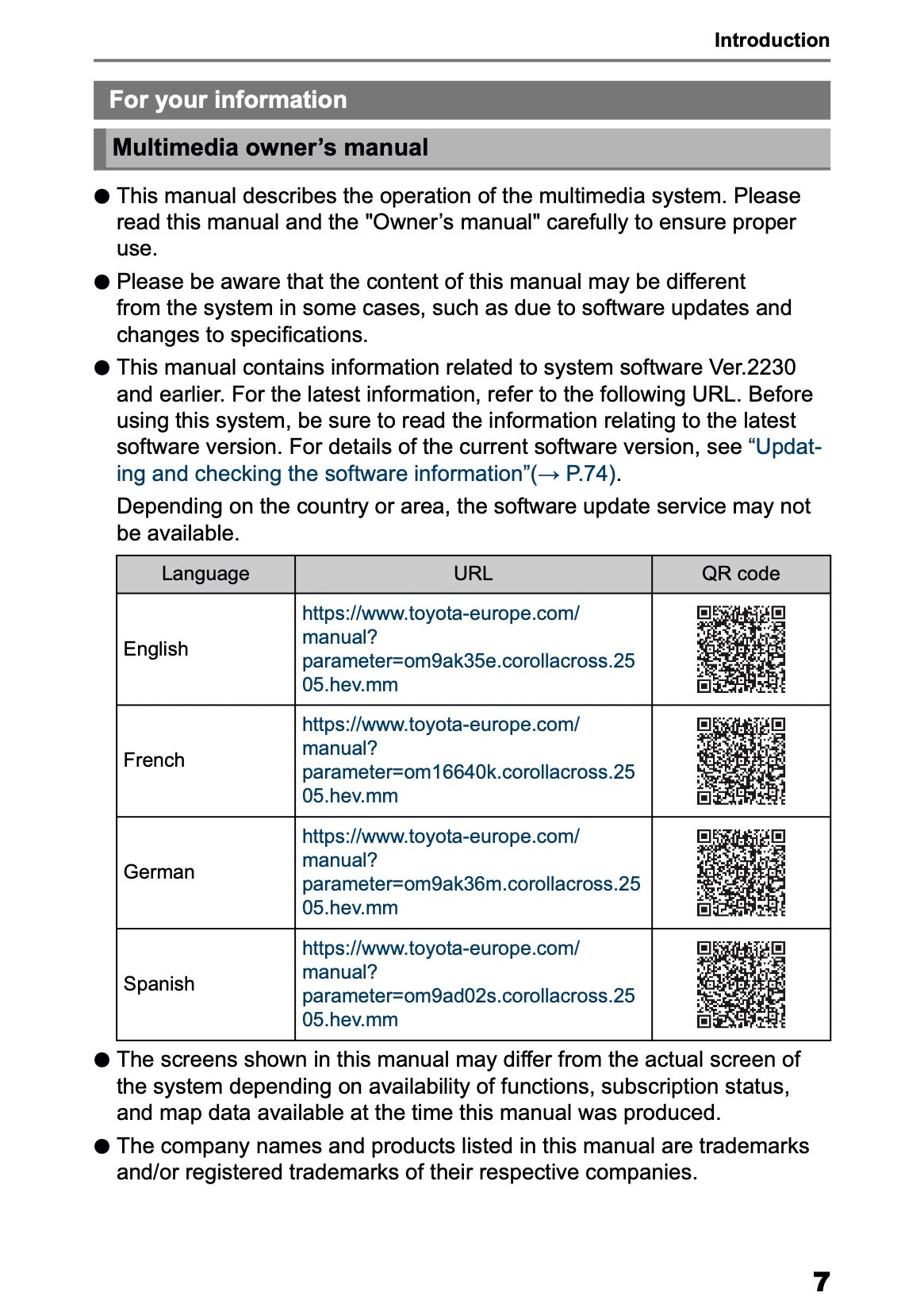 2025 Toyota Corolla Cross Hybrid Navigation Manual | English
