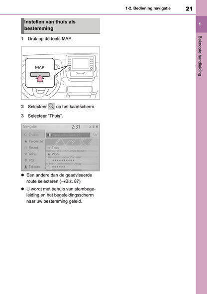 2021 Toyota Yaris Navigatie Handleiding | Nederlands