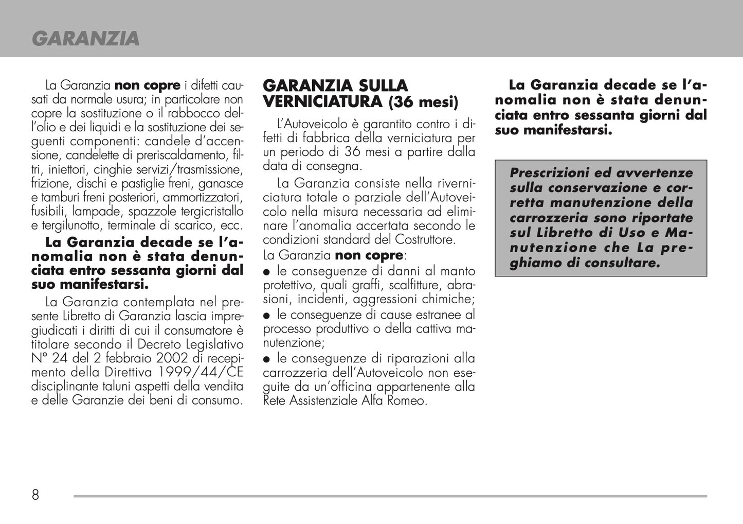 2009-2011 Alfa Romeo Maintenance Book | Italian