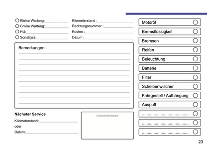 Audi Maintenance Book | German