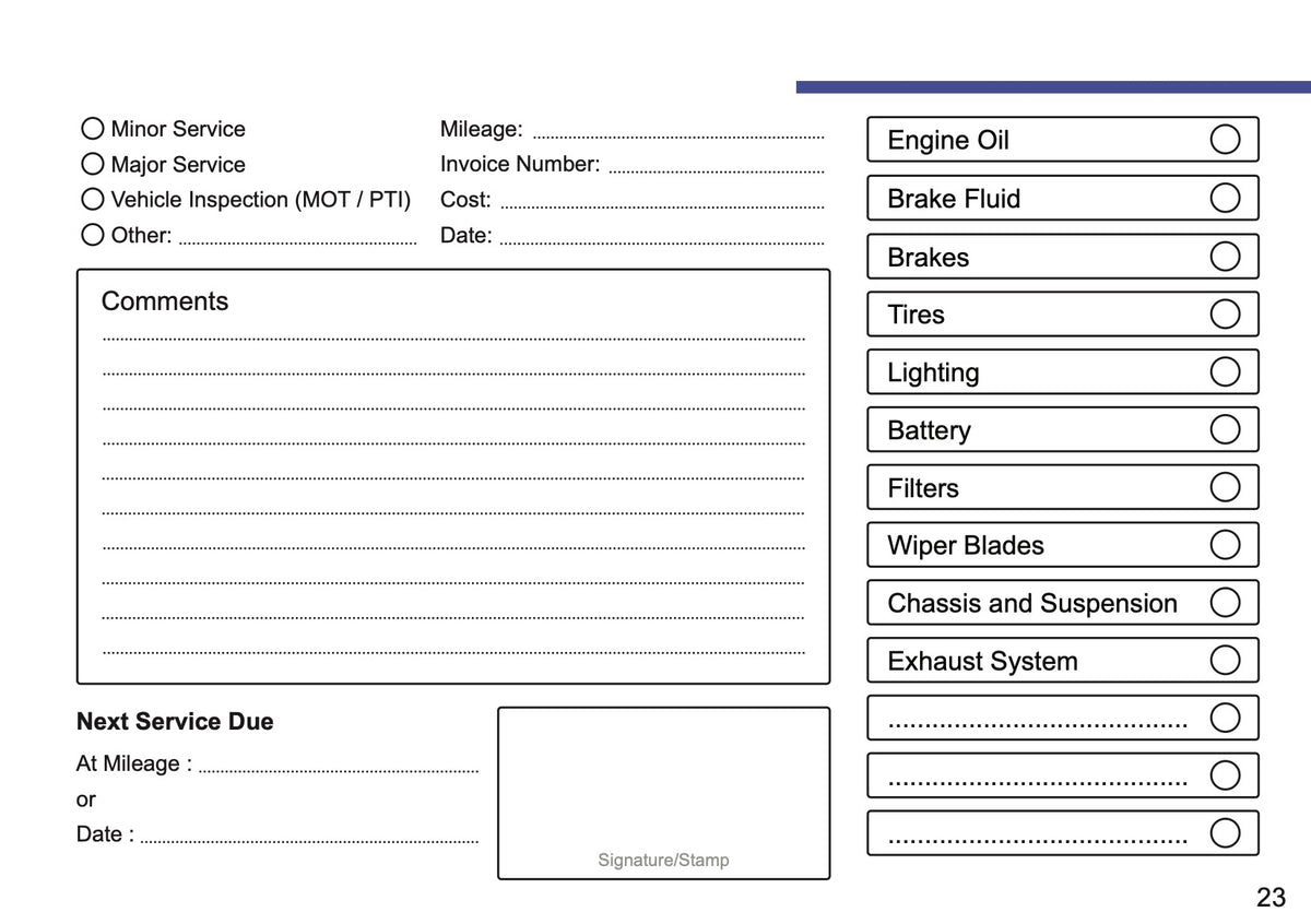 Dacia Maintenance Book | English