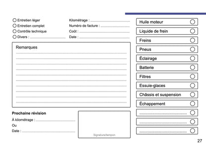 Fiat Livret d'entretien | Français