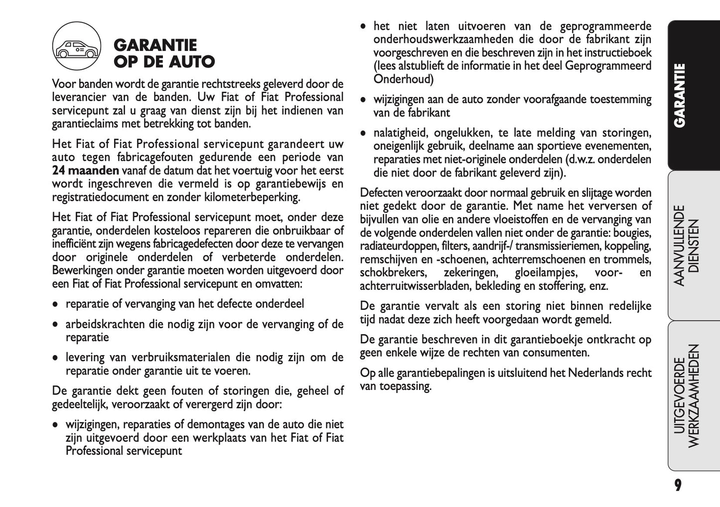 2021 Fiat Garantie en Diensten | Nederlands